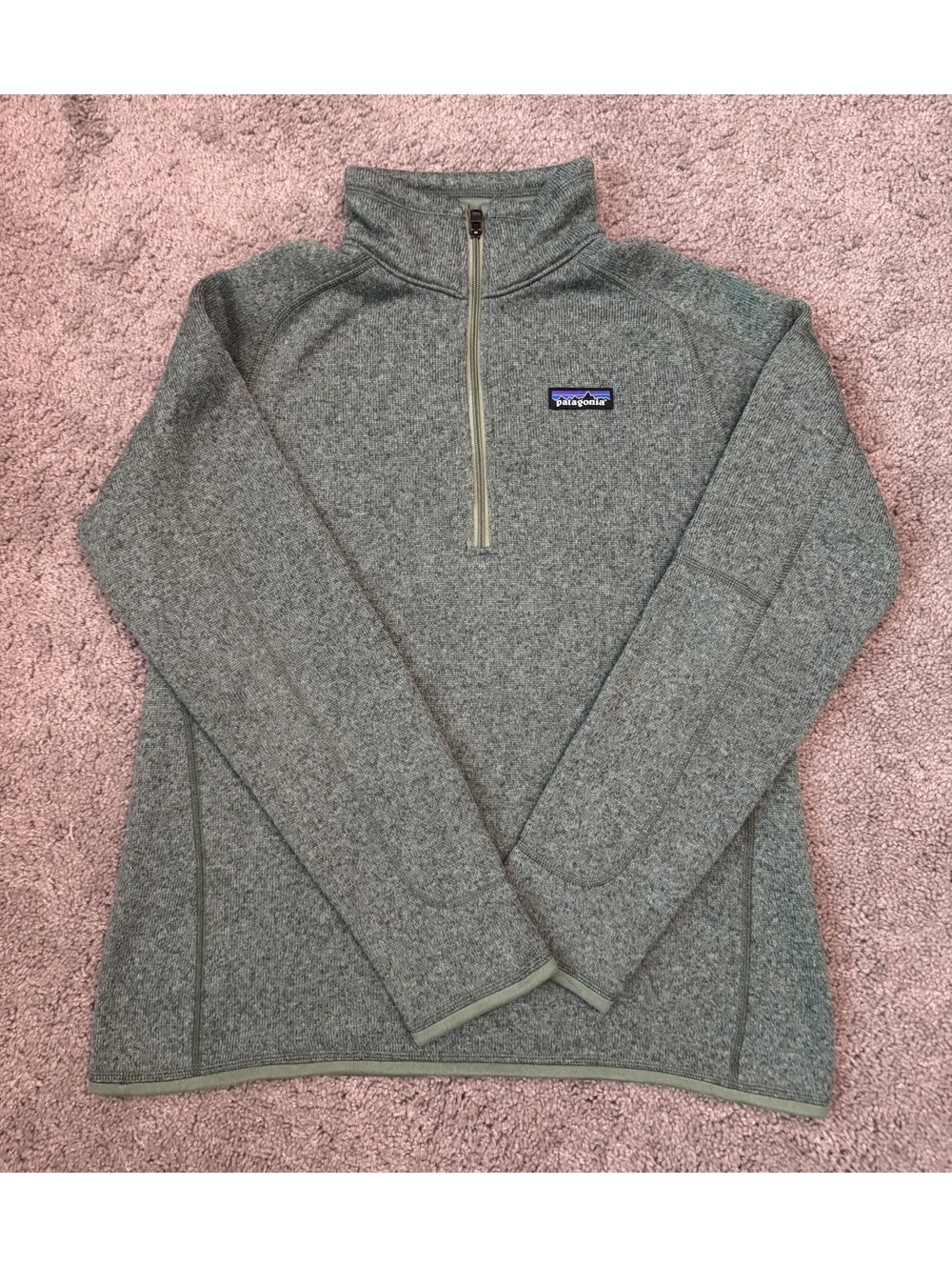 Patagonia Women's Light Green Better Sweater Fleece 1/4 Zip Sweater Size L